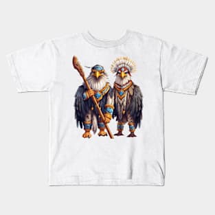 Native American Couple Eagle Kids T-Shirt